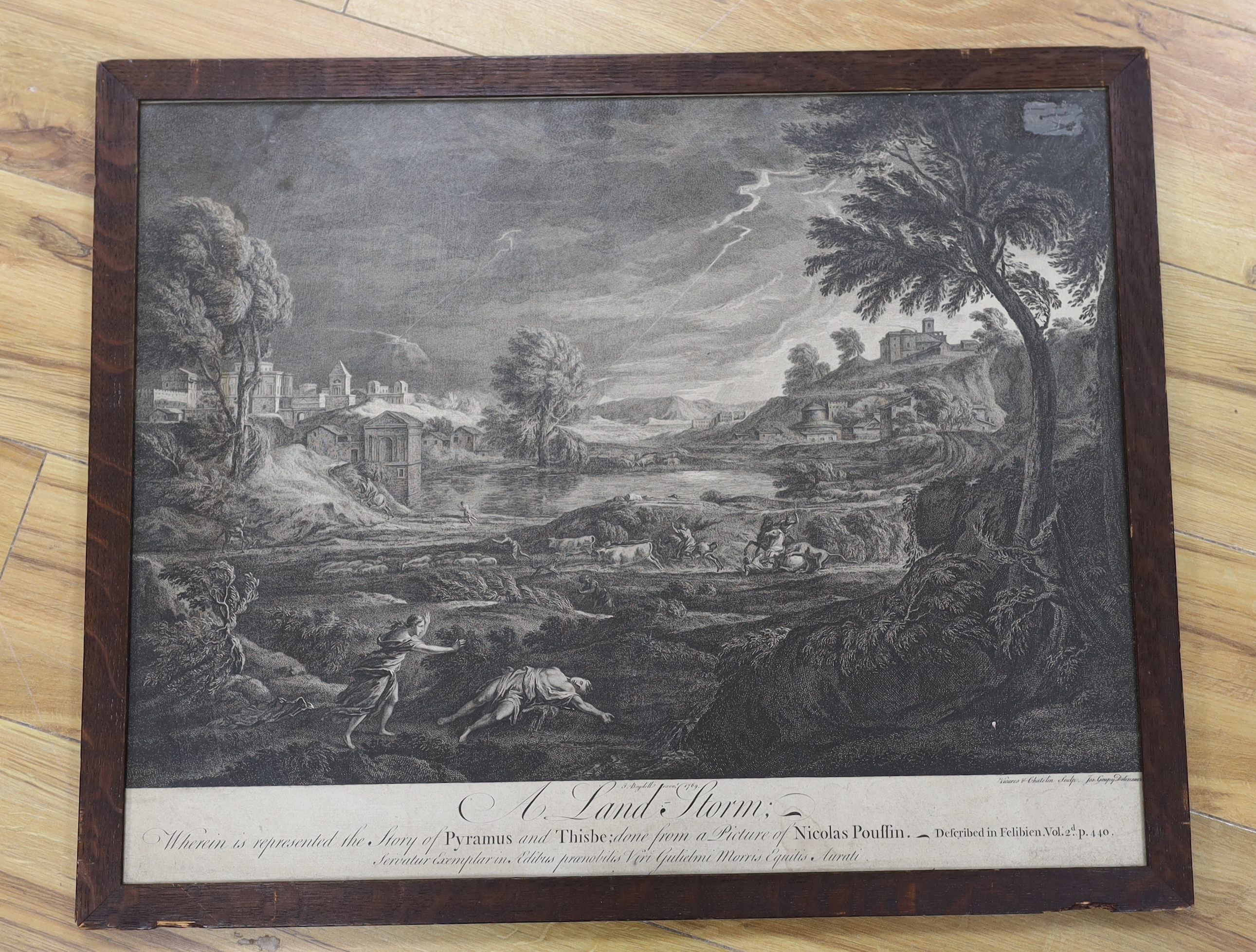 After Nicolas Poussin (1595 - 1665), 18th century etching, 'A Land Storm', 47 x 59cm